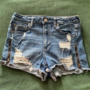 American Eagle super hi-rise shortie shorts
